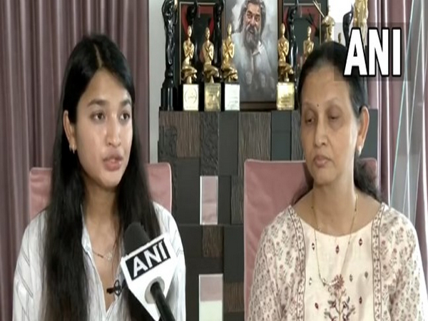 Nitin Desai's daughter and wife (ANI Photos)