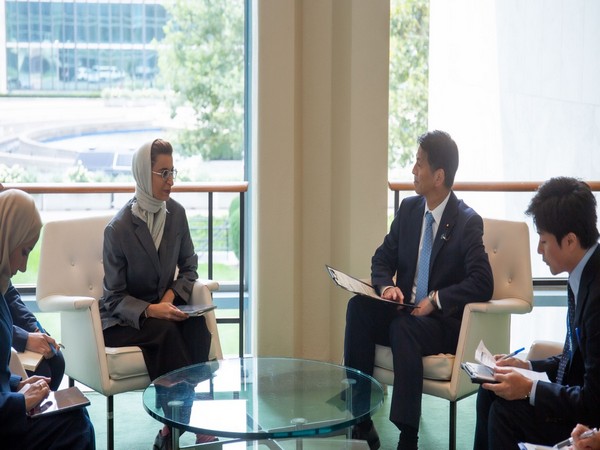 UAE MoS Noura bint Mohammed Al Kaabi with Japanese counterpart (Image Credit: WAM)