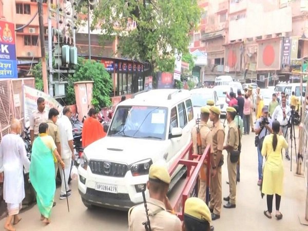 ASI team reaches Gyanvapi mosque complex to continue the scientific survey. (Photo/ANI)