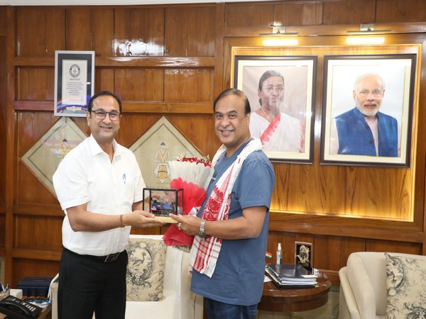 NFR General Manager Chetan Kumar Shrivastava with Assam CM Sarma (File Photo/ANI)