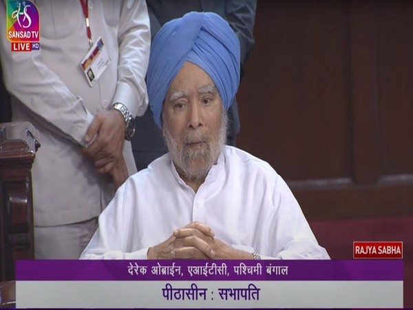 Former Prime Minister Manmohan Singh in Rajya Sabha (Photo Credit/Sansad TV)
