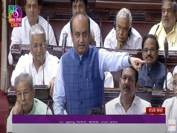 BJP MP Sudhanshu Trivedi in Rajya Sabha (Photo/ANI)