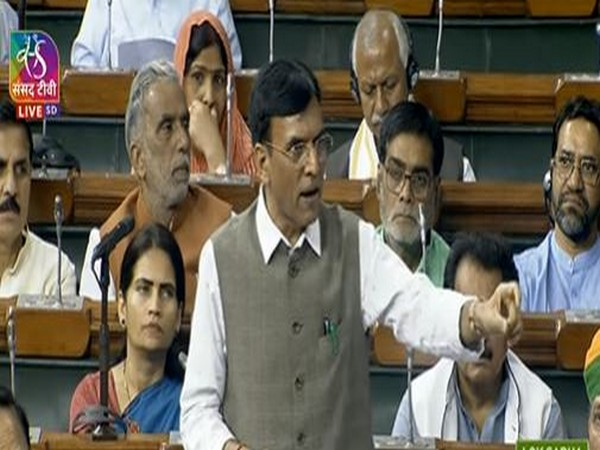Mansukh Mandaviya in Lok Sabha (Photo credit/Sansad TV)