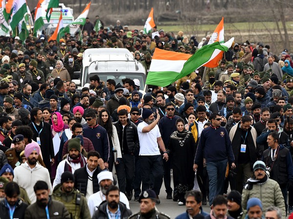 Visual of Rahul Gandhi's first leg of Bharat Jodo Yatra in Awantipora (File Photo/ANI)