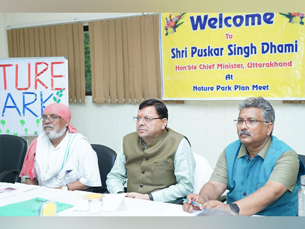 CM Dhami at Nature Park Plan Meet in Dehradun (Image/ANI)