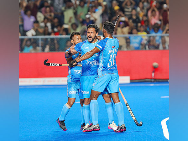 Harmanpreet Singh after scoring goal against Pakistan (Photo: Hockey India)