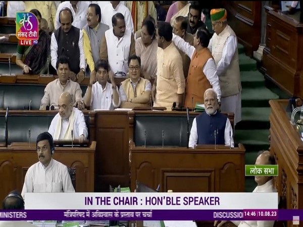 Prime Minister Narendra Modi arrives in parliament  (Photo/Sansad TV