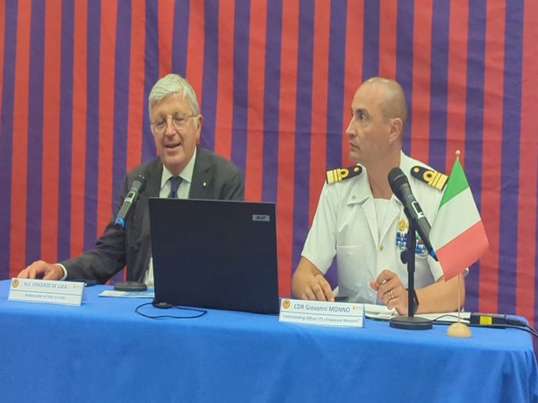 Italian Ambassador to India, Vincenzo De Luca and Commander Giovanni Monno (Photo/ANI)