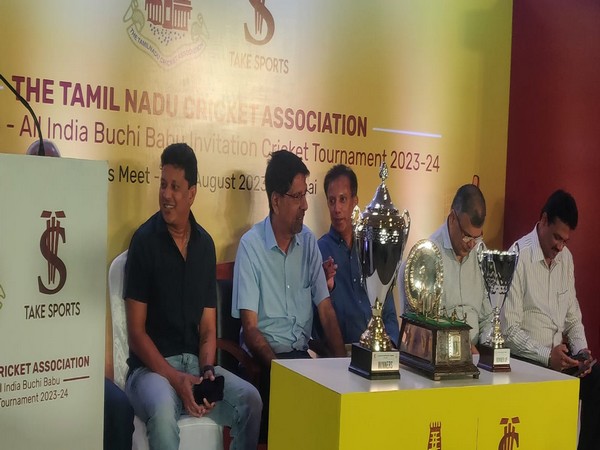 Krishnamachari Srikkanth at the introduction of Buchi Babu tournament cup (Photo: ANI)