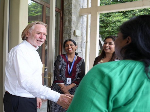 Australia's High Commissioner Designate Philip Green welcomes High Commission team at his residence. (Photo Credit - Twitter/@AusHCIndia)