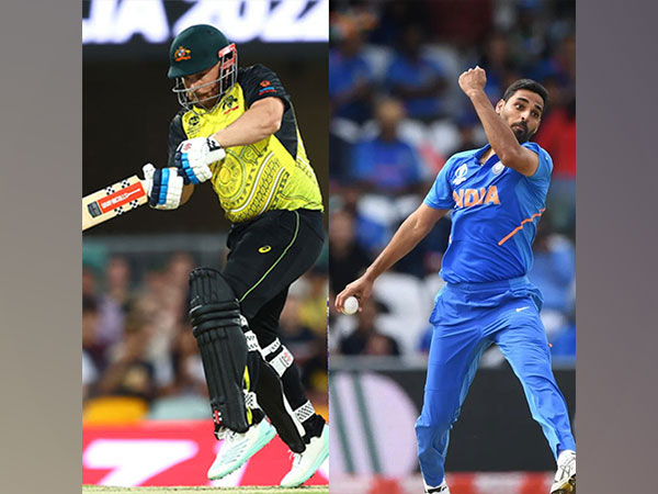 Aaron Finch and Bhuvneshwar Kumar (Photo: ICC)