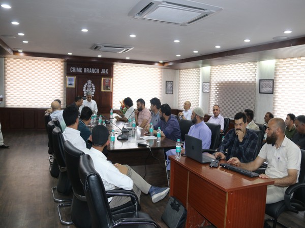 Jammu and Kashmir SDGP Crime chairs meeting with management heads of prominent coaching institutes. (Photo/ANI)