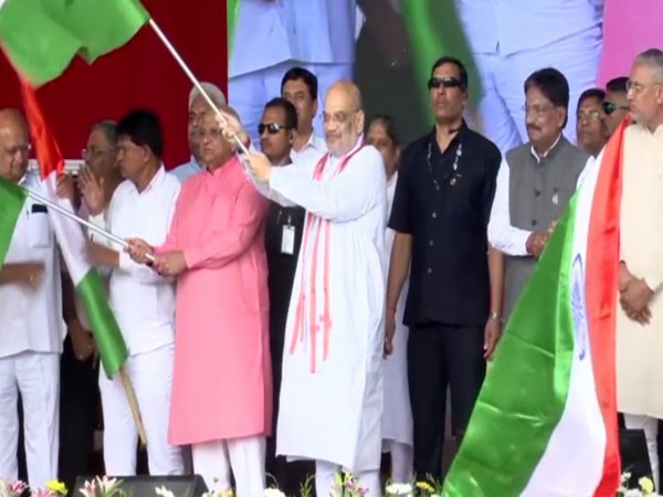 Union Home Minister Amit Shah flagged off the 'Tiranga Yatra' in Gujarat. (PhotoANI)