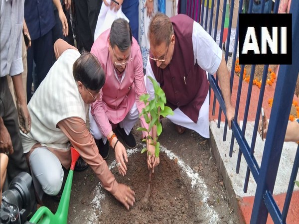 Uttarakhand CM plants saplings at Guchhu Pani under 'Meri Mati Mera Desh' campaign(Photo/ANI)