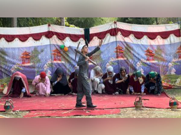 A Kashmiri student during a short film highlighting role of farmers in Indian economy (Photo/ANI)