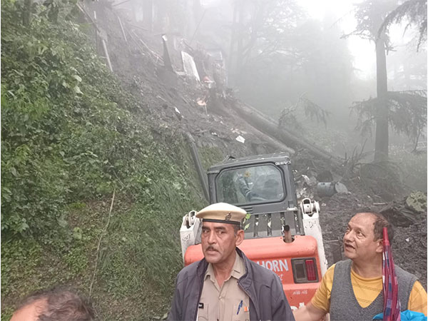 Visuals from the landslide-hit area in Himachal's Shimla (Photo/ANI)