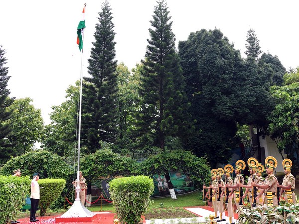 Arunachal Pradesh Governor Lt General KT Parnaik (Retd) hoists national flag (Photo/ANI)