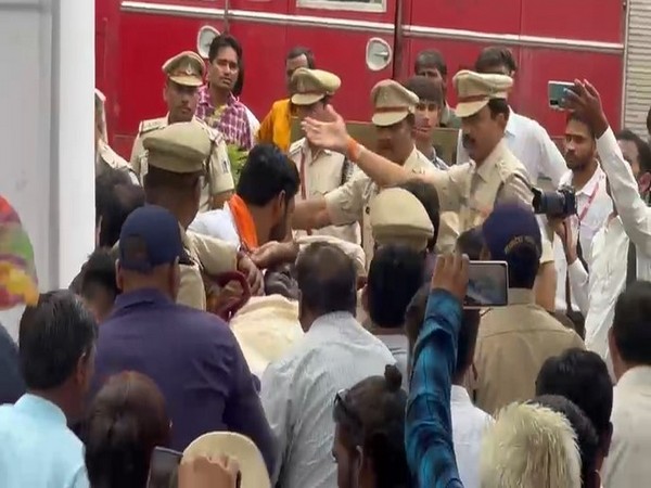 Health Minister Prabhuram Choudhary being taken to hospital (Photo/ANI)