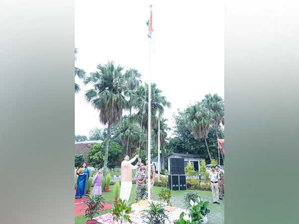 CM Dhami hoists tricolour on Independence Day (Image/ANI)