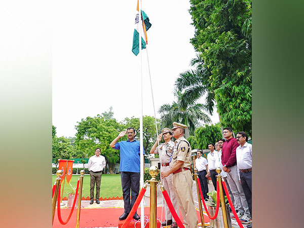 Delhi CM Arvind Kejriwal during I-Day celebrations (Photo/ANI)