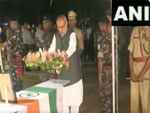 Jharkhand Governor CP Radhakrishnan pays tribute to jawan who died in Naxalite encounter (Photo/ANI)