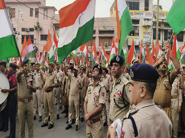 Visuals from Tiranga Rally organised by Jammu police. (Photo/Police Media Centre Jammu)
