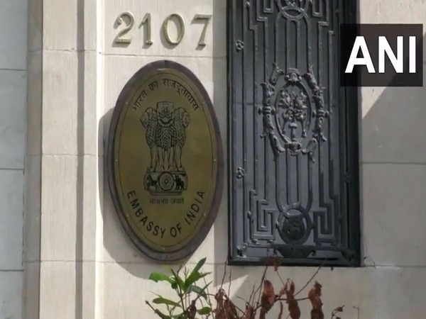 Visual outside the Indian embassy in the US (Photo/ANI)