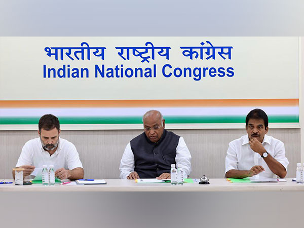 Congress President Mallikarjun Kharge chairs meeting of its Jharkhand leaders (Twitter/@kharge)