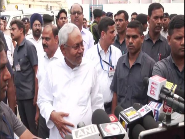 Bihar Chief Minister Nitish Kumar at Patna Airport. (Photo/ANI)