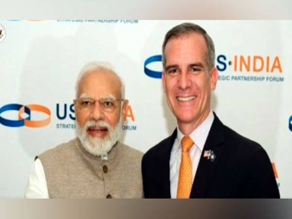 Prime Minister Narendra Modi and US envoy Eric Garcetti (Photo Credits: Twitter/@USAmbIndia)