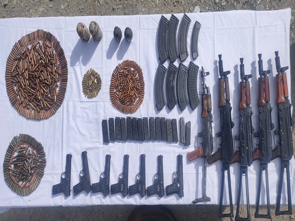 Weapons, ammunition recovered in Kupwara (Photo/ANI)