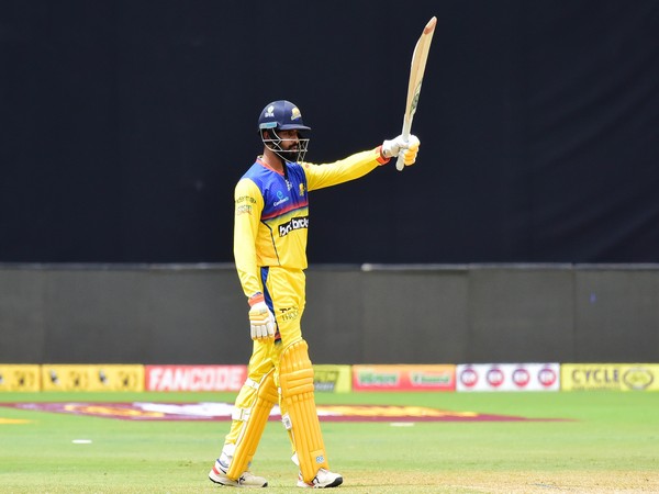 Mysuru Warriors' CA Karthik against Bengaluru Blasters during KSCA T20 (Image: KSCA)