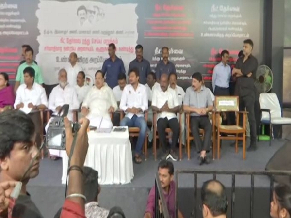 DMK begins state-wide hunger strike in Chennai (Photo/ANI)