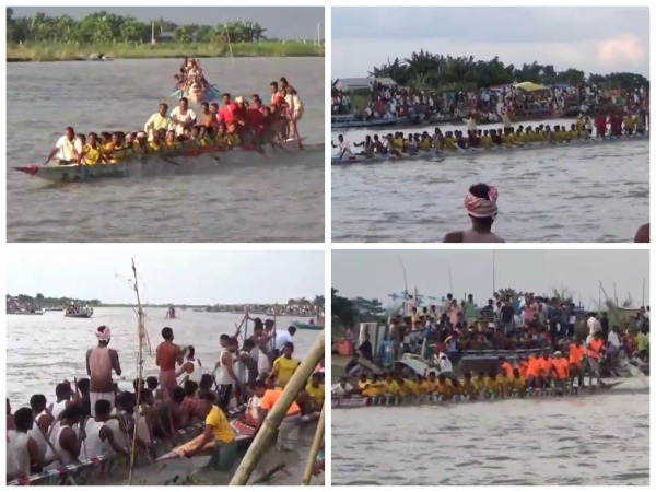 Traditional boat race organised in Assam's Barpeta as part of Independence Day celebrations (Images: ANI)