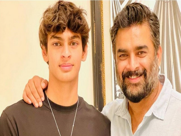 R Madhavan with his son Vedaant (Image Source: Twitter)
