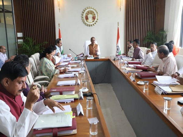 Madhya Pradesh CM Shivraj Singh Chouhan heading the cabinet meeting (Photo/ANI)
