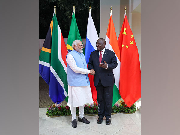 Prime Minister Narendra Modi with South African President Cyril Ramaphosa (Photo/ANI)