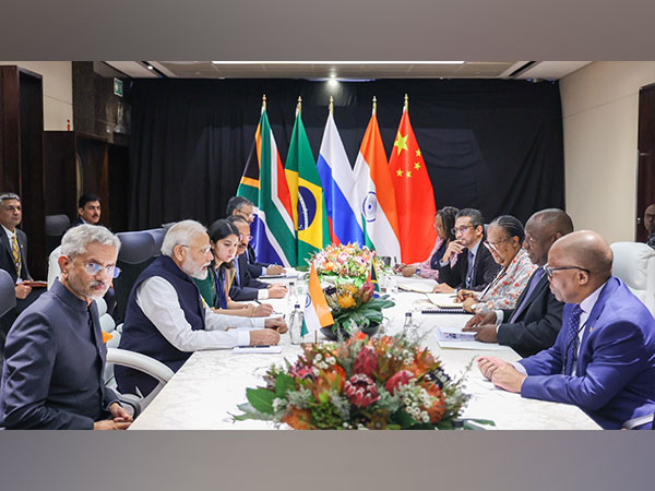 Prime Minister Narendra Modi holds bilateral meeting with South African President Cyril Ramaphosa on the sidelines of 15th BRICS Summit in Johannesburg. (Photo Credit: X/@narendramodi)