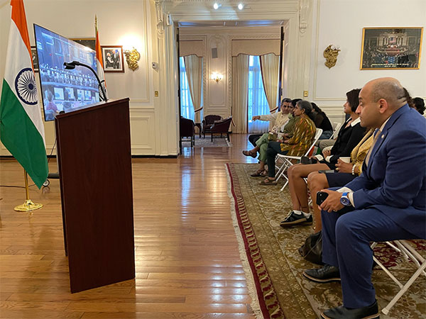 Indian diaspora members witness historic moment as Chandrayaan-3 lander touches down on the Moon's South Pole. (Photo: ANI)