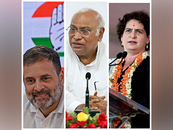 Congress leader Rahul Gandhi, Mallikarjun Kharge, Priyanka Gandhi (File Photo/ANI) 