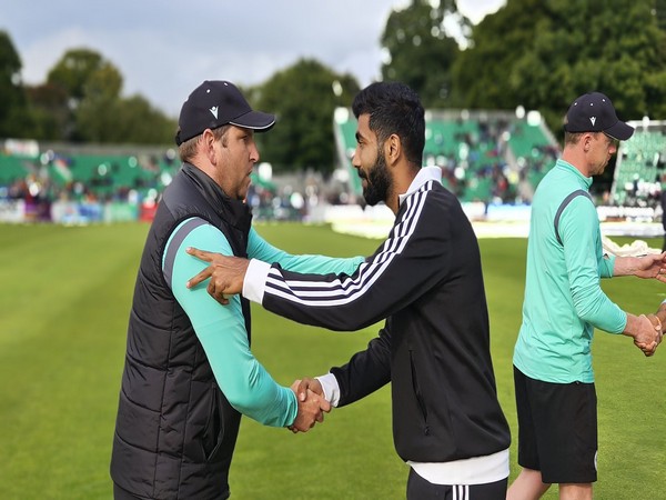 Ireland captain Paul Stirling and Indian skipper Jasprit Bumrah. (Photo- BCCI Twitter)