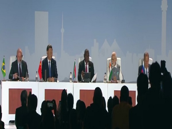 BRICS leaders issuing Johannesburg Declaration of 15th BRICS Summit on Thursday (Photo/ANI)