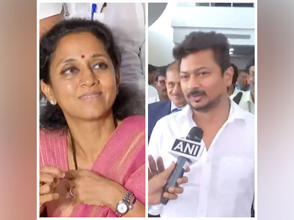 NCP MP Supriya Sule and Tamil Nadu Minister Udhayanidhi Stalin(Photo/ANI)