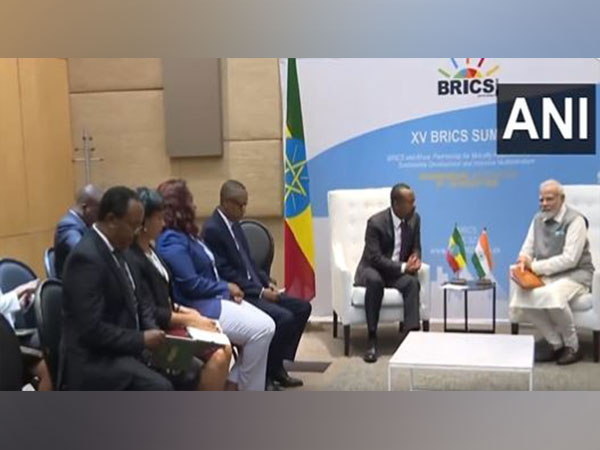 India PM Modi and Ethiopian PM Abiy Ahmed in South Africa (Photo/ANI)