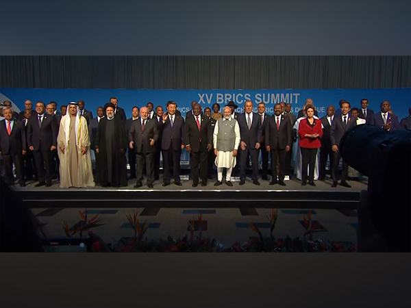 Group photo of the leaders at 15th BRICS summit in Johannesburg (Photo/ANI)