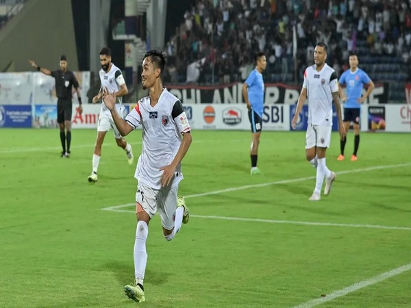 NorthEast United FC player celebrating the goal. (Photo- ISL)