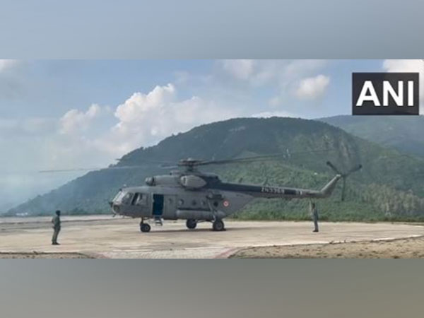 Air Force copters carry essential items to remote areas of Mandi (Image/ANI)