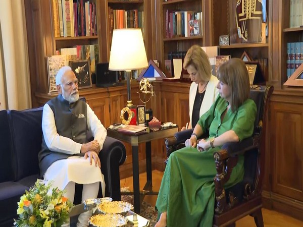 PM Modi with Greece President Katerina Sakellaropoulou (Photo/ANI)