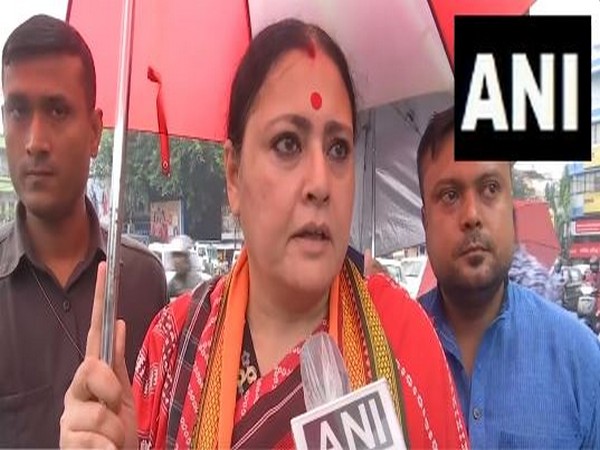 West Bengal Bharatiya Janata Party (BJP) MLA and general secretary Agnimitra Paul at BJYM protest (Photo/ANI)