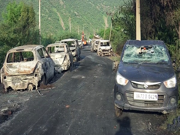 Vehicles torched during clashes in Nuh, Haryana (File Photo/ANI)